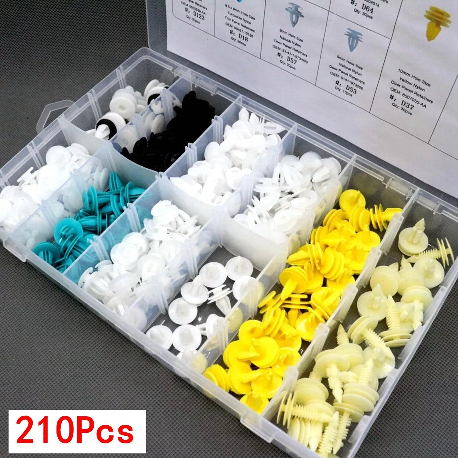 210pcs Door Pannel Clips Trim Mountings Pins Headliner Retainer Fastener Screws