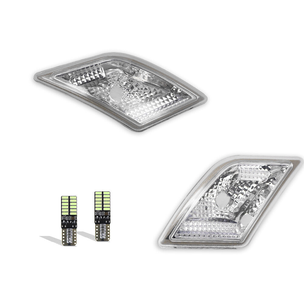 No Error Ice Blue LED Clear Side Marker Light for 2008 - 11 for Benz C250 C300 C350 - v