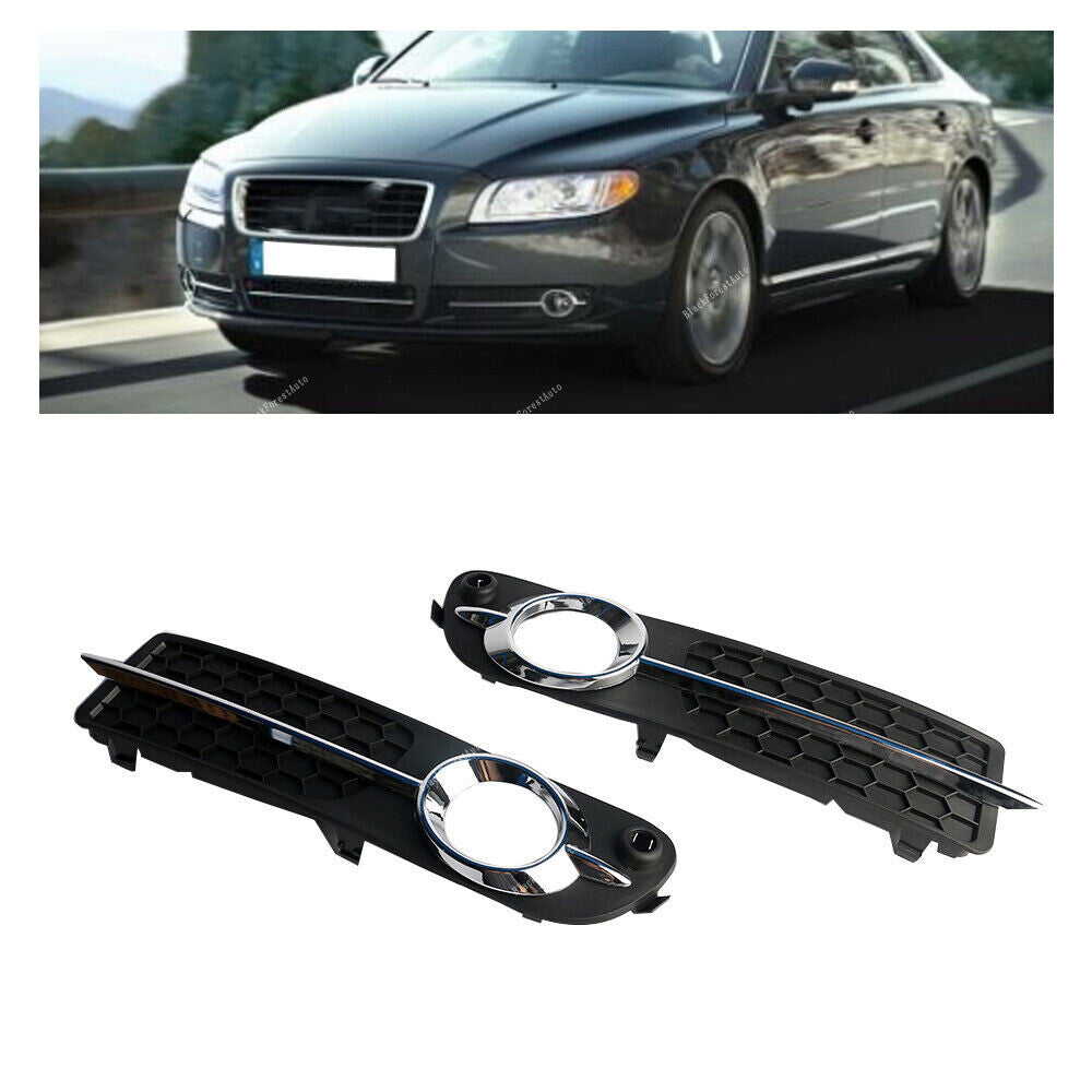 2pcs LeftRight Fog Light Trim With Moulding For 2007-2013 for Volvo S80 V70 Chrome