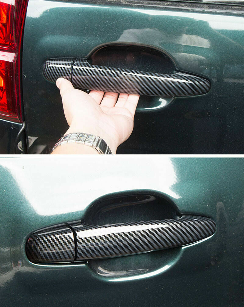 for Toyota Prado FJ120 LC120 2003-2009 Carbon Fiber Outer Door Handle Cover Trim