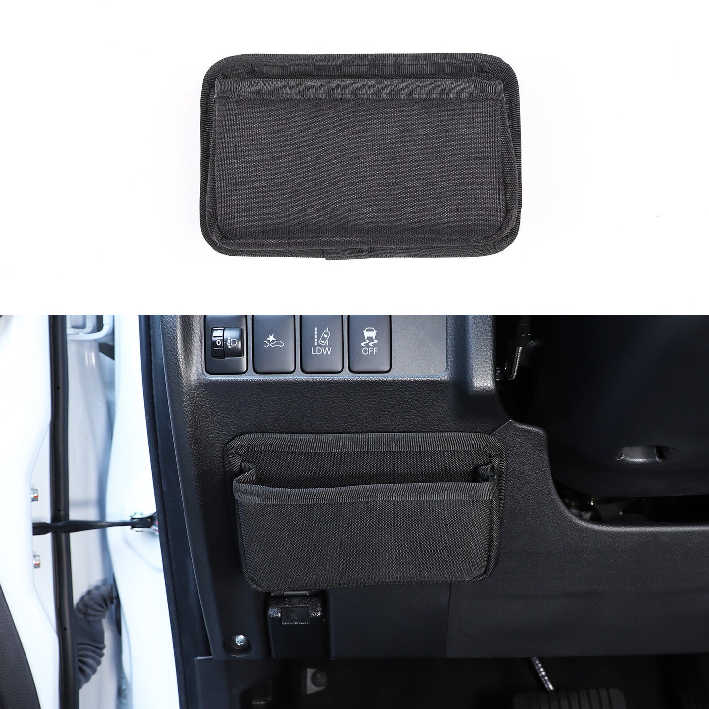 Center Console Driver's Storage Bag for L200 Triton 2019-2023, Black. n