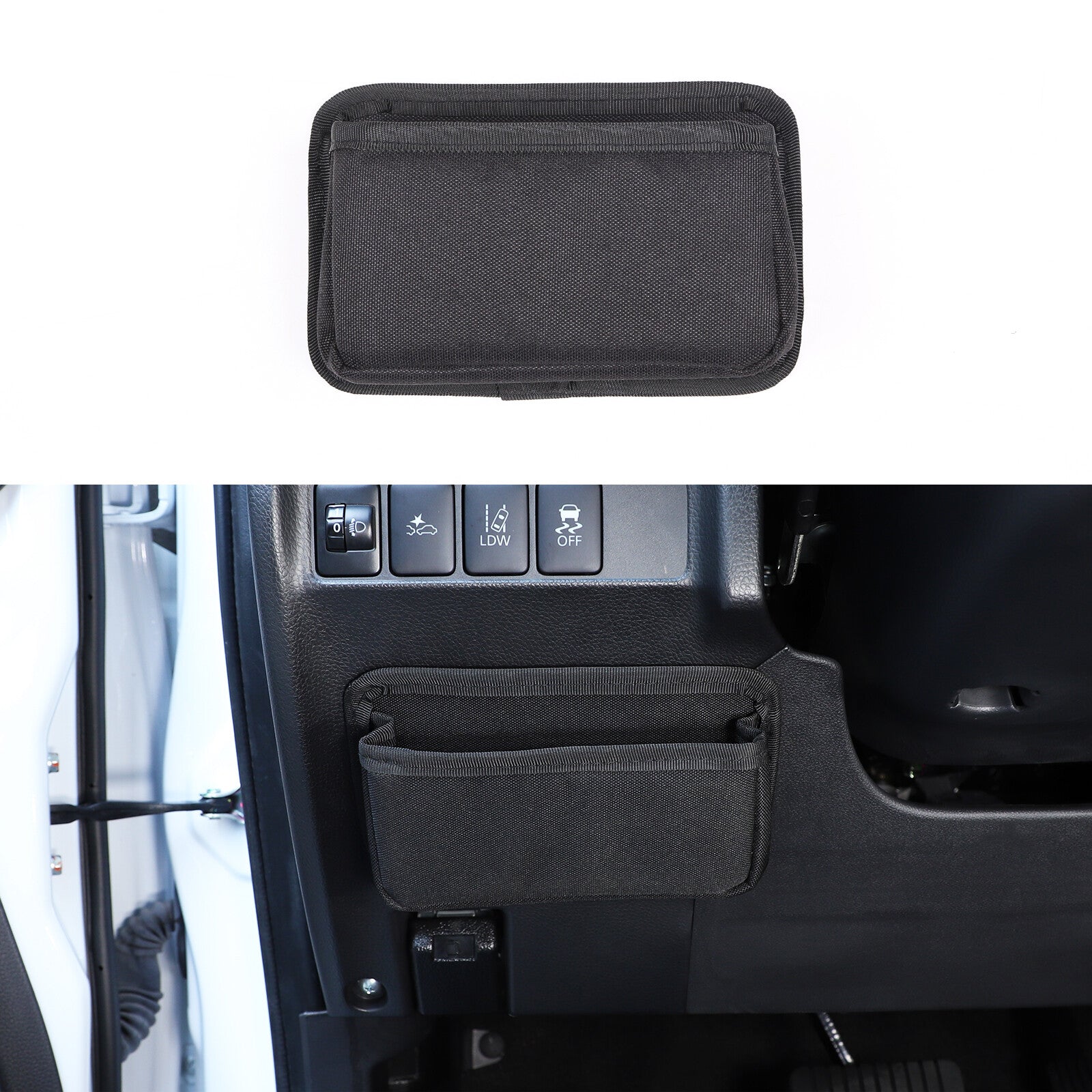Center Console Driver's Storage Bag for L200 Triton 2019-2023, Black. n