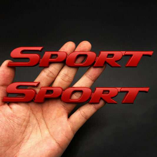 2x metal red sports racing logo car trunk tailgate badge sticker Q