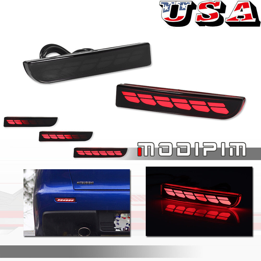A pair of LED rear bumper reflectors for Mitsubishi Lancer Evo X Outlander