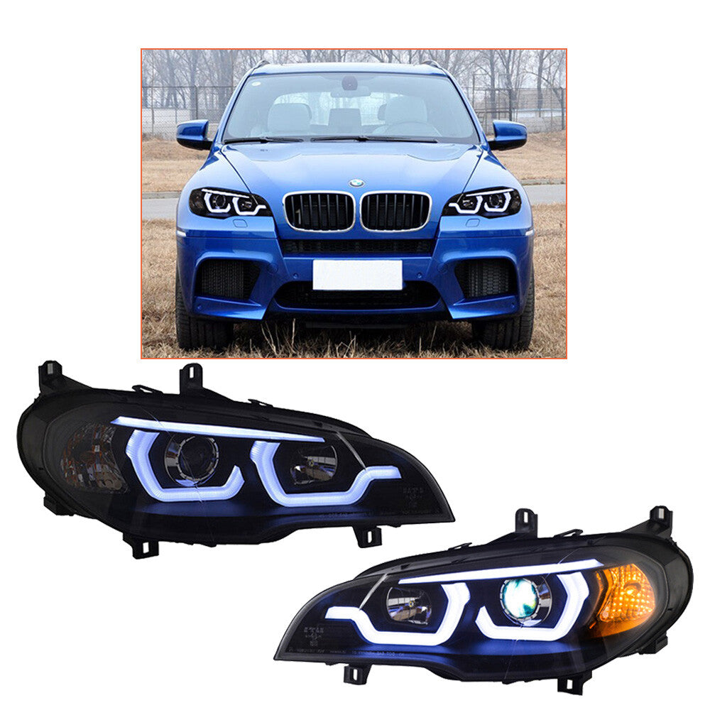 Headlight Assembly for BMW X5 E70 2007-2013 HID Projector LED DRL Replace