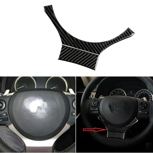 Two-piece carbon fiber steering wheel trim set suitable for Lexus IS250 IS350 2014-2017