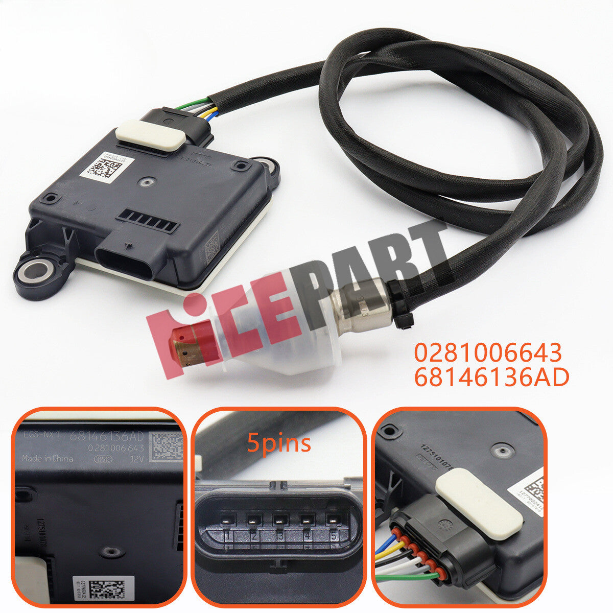Nox sensor 68146136AD 0281006643 compatible 2015 -2020 for Jeep Grand Cherokee