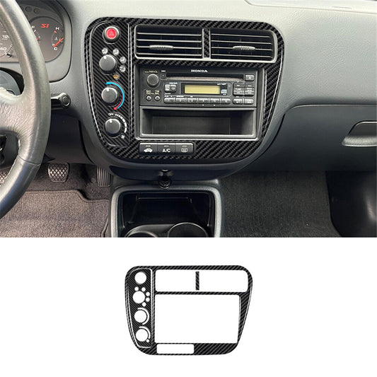 2Pcs Carbon Fiber Center Air Vent Frame Cover Trim For Fiesta 2011-2015 v