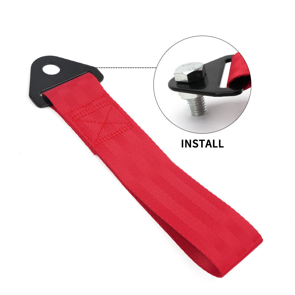 Universal Front Rear Bumper Towing Hook JDM High Strength Sport Racing Tow Strap Q