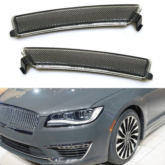 2PCS for LINCOLN MKZ 2013-2016 Front Bumper Reflector Lamp Smoke Len