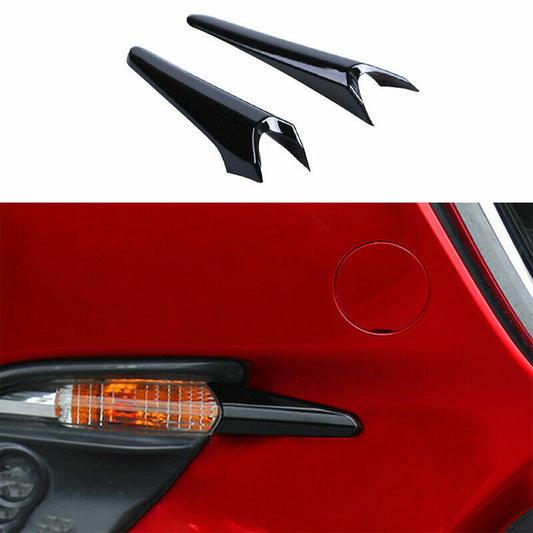 2X Fit for Mazda 3 Axela 2017-2018 Gloss Black Front Fog Lamp Light Strip Trim