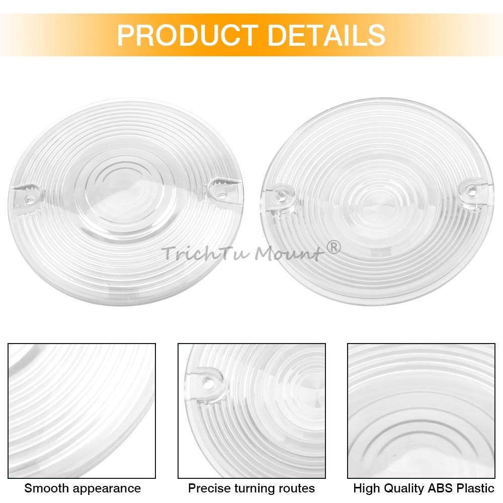 Turn Signal Light Cover Clear Lens for Harley Davidson Electra Glide Road King Q