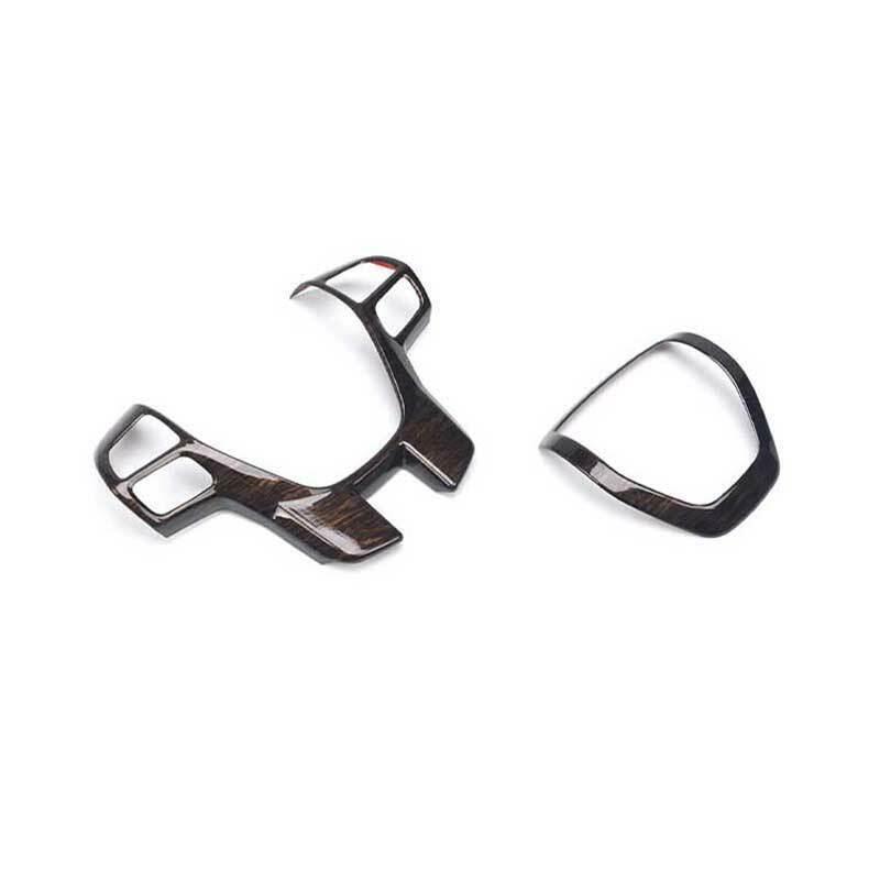 Fit for Ford Ranger 2015-2022 Wood Grain Steering Wheel Switch Cover Trim 2PCS