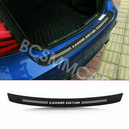 Carbon Fiber Look Car Rear Trunk Bumper Guard Accessories Sticker Moulding Trim