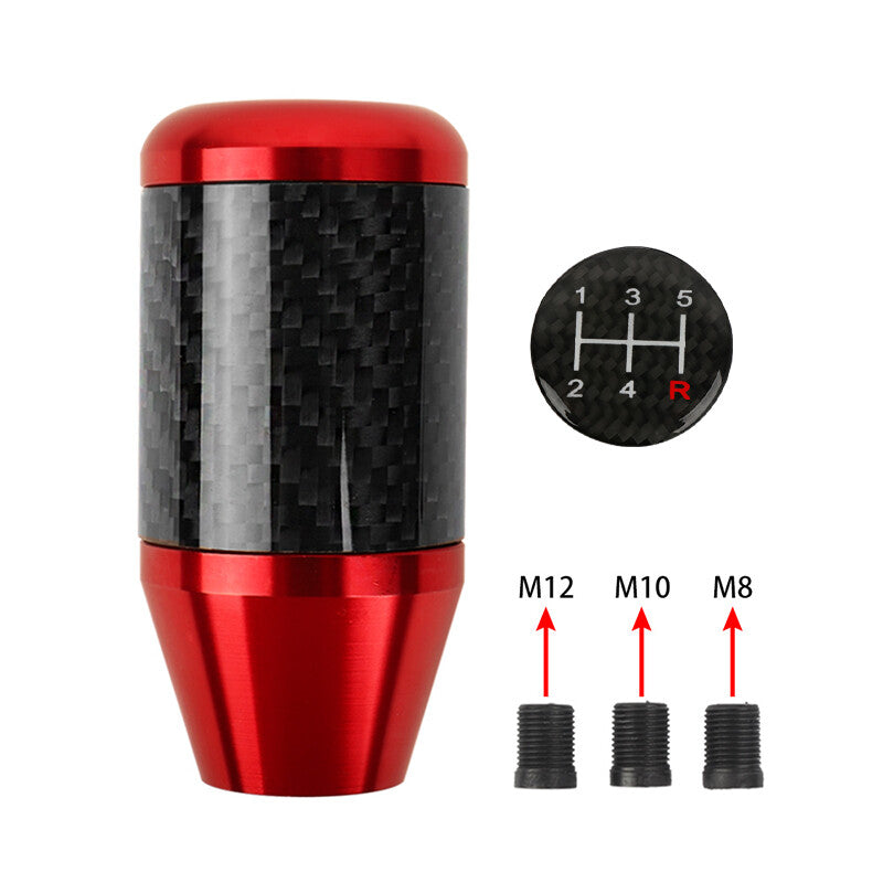 Universal carbon aluminum automotive and truck gear shift lever head kit