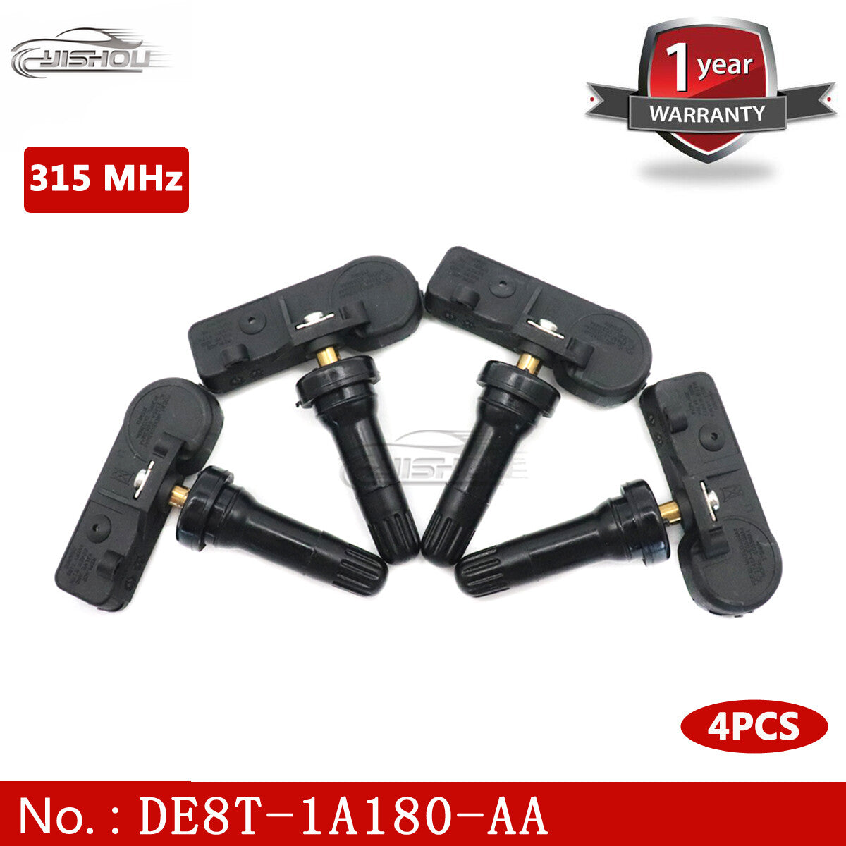 4x DE8T-1A180-AA tire pressure sensor for Ford TPMS 315 MHz