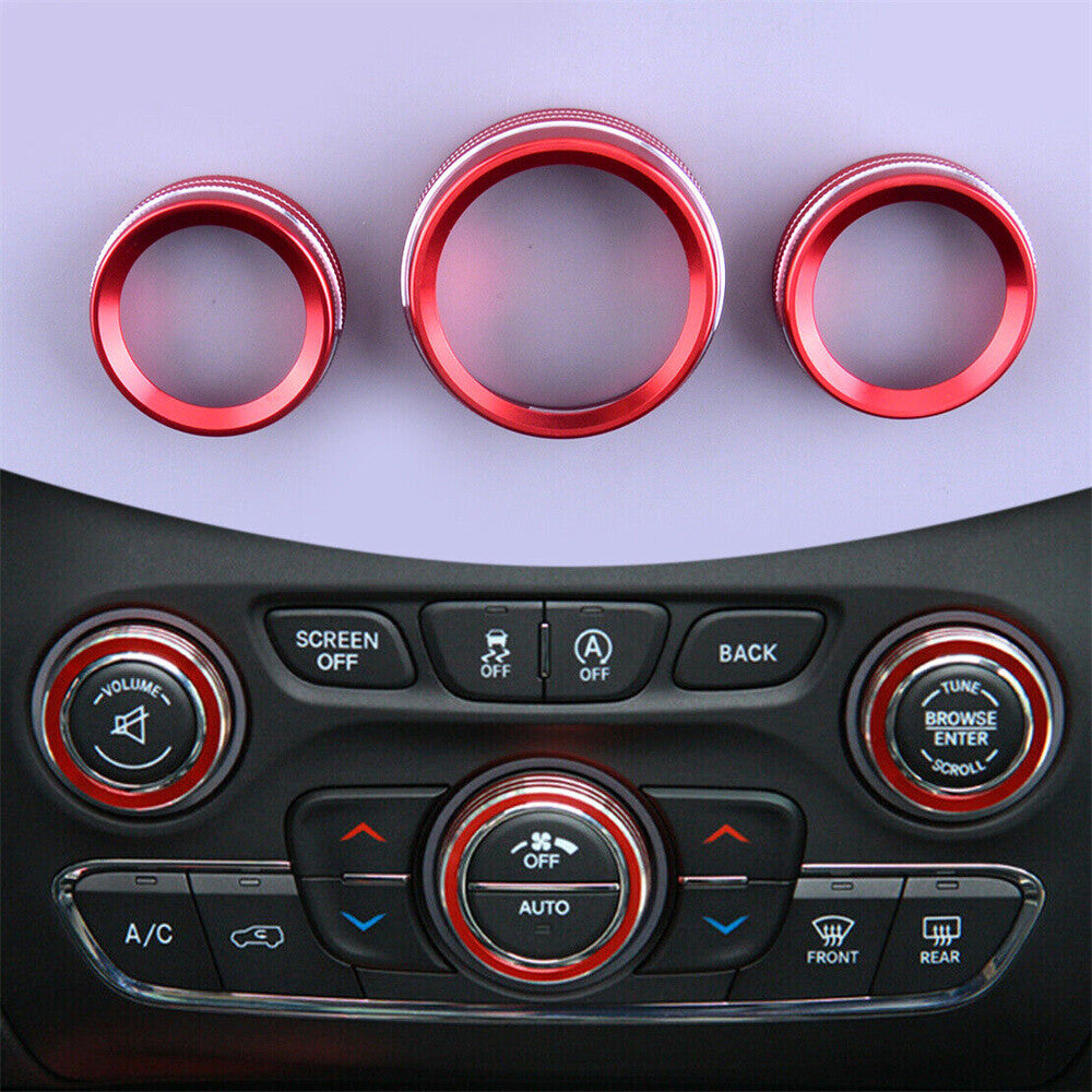 3-Pack Red Climate Volume Turntable Covers for 14-21 for Jeep Grand Cherokee n
