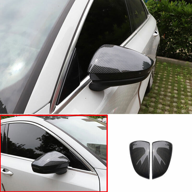 2P ABS Carbon Fiber Exterior Rear View Mirror Cover Trim Fit for Audi A3 2022-24