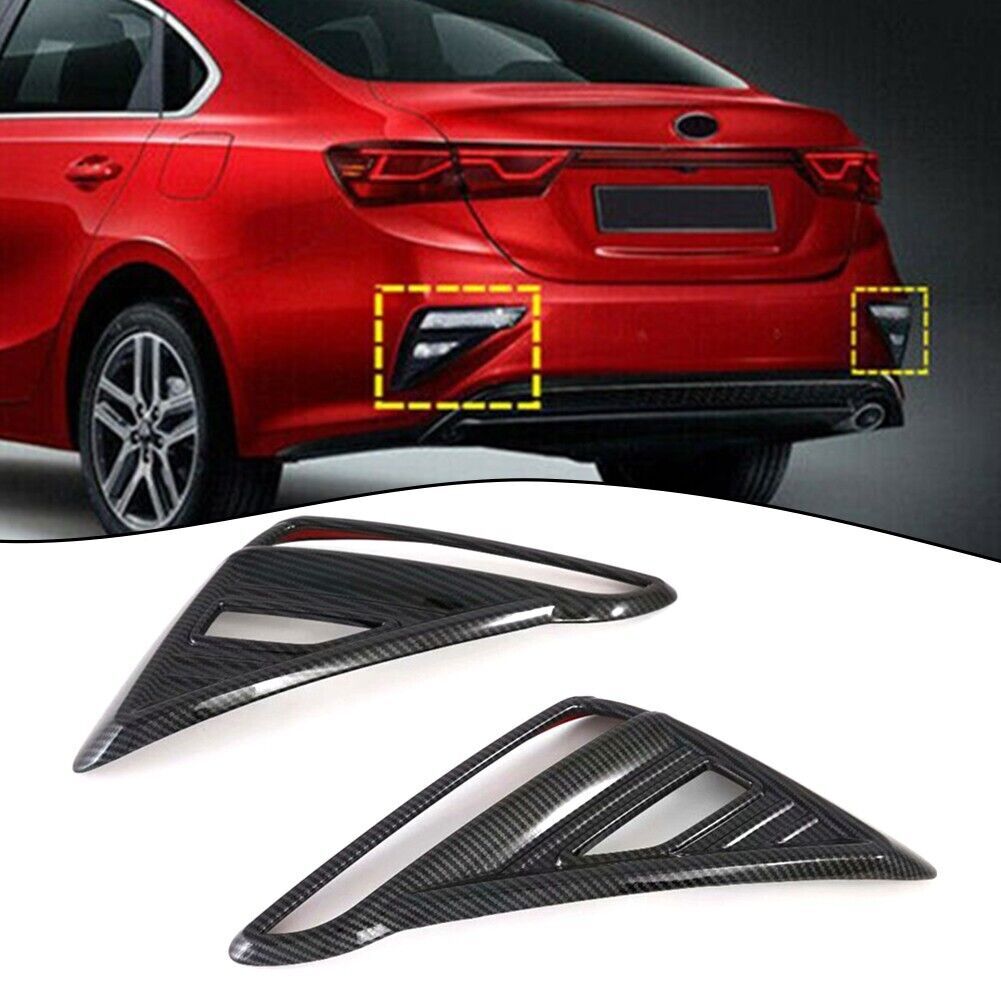 for Kia K3 Forte Cerato 2019-2022 Fog Lamp Cover Trim Pair ABS Plastic Carbon