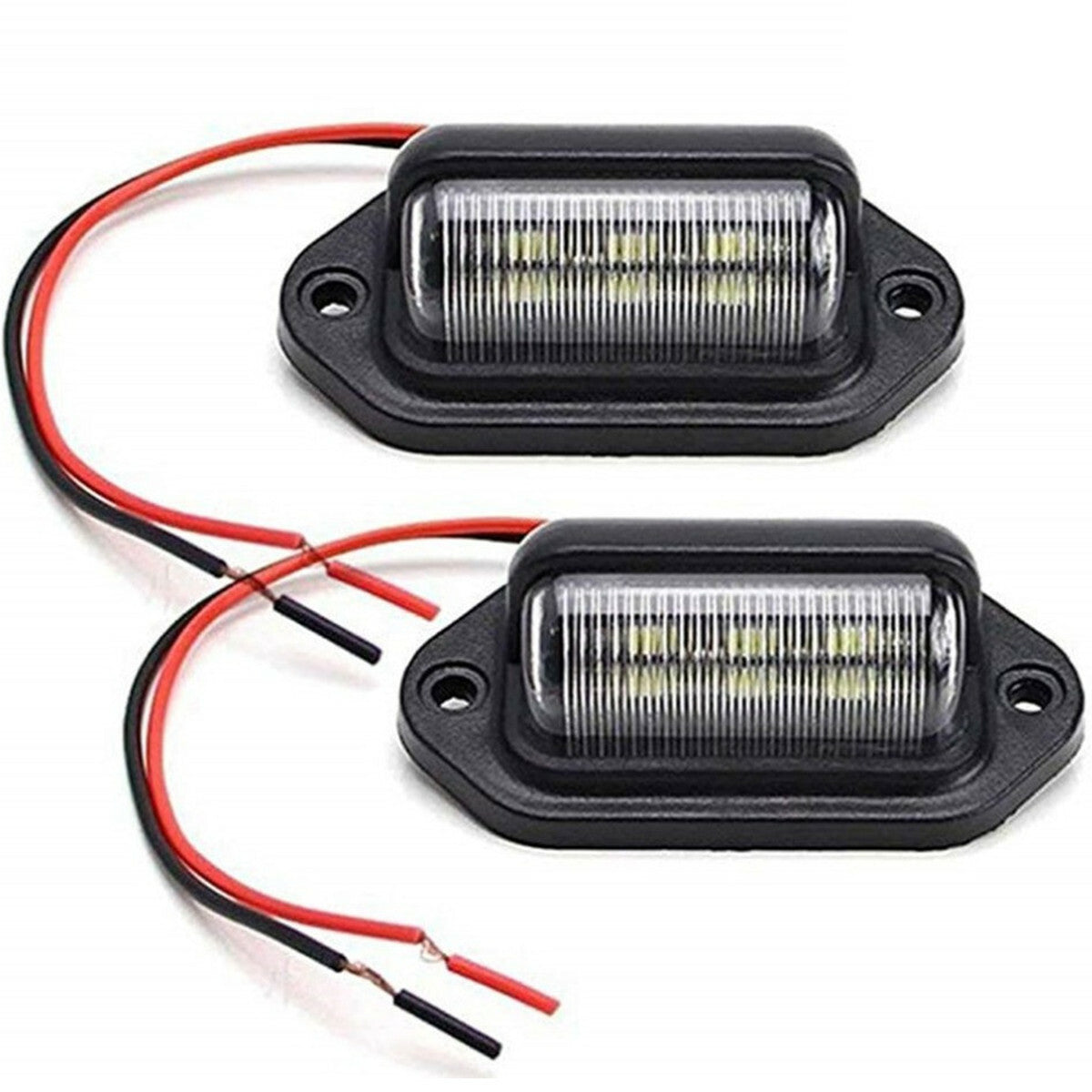 2Pcs 6LED Car Number License Plate Lights Lamps For Trailers Trucks Van Caravans Q