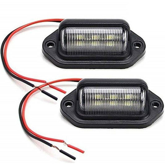 2Pcs 6LED Car Number License Plate Lights Lamps For Trailers Trucks Van Caravans Q