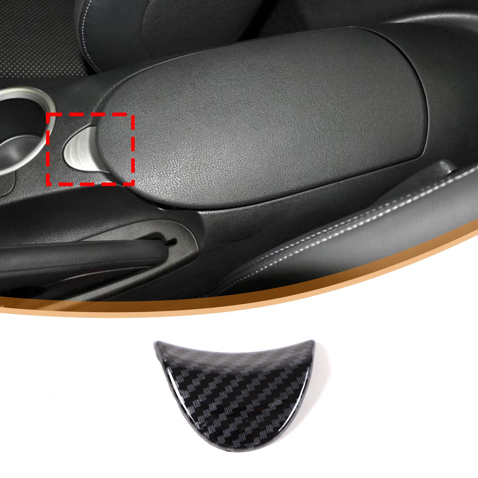 Carbon ABS interior center armrest box switch cover decoration suitable for Nissan 370Z 09-20
