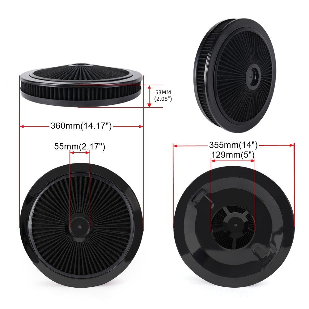 Blackr with Washable Filter, 14 x 2 Inch, Round Shape, Universal Kit Q