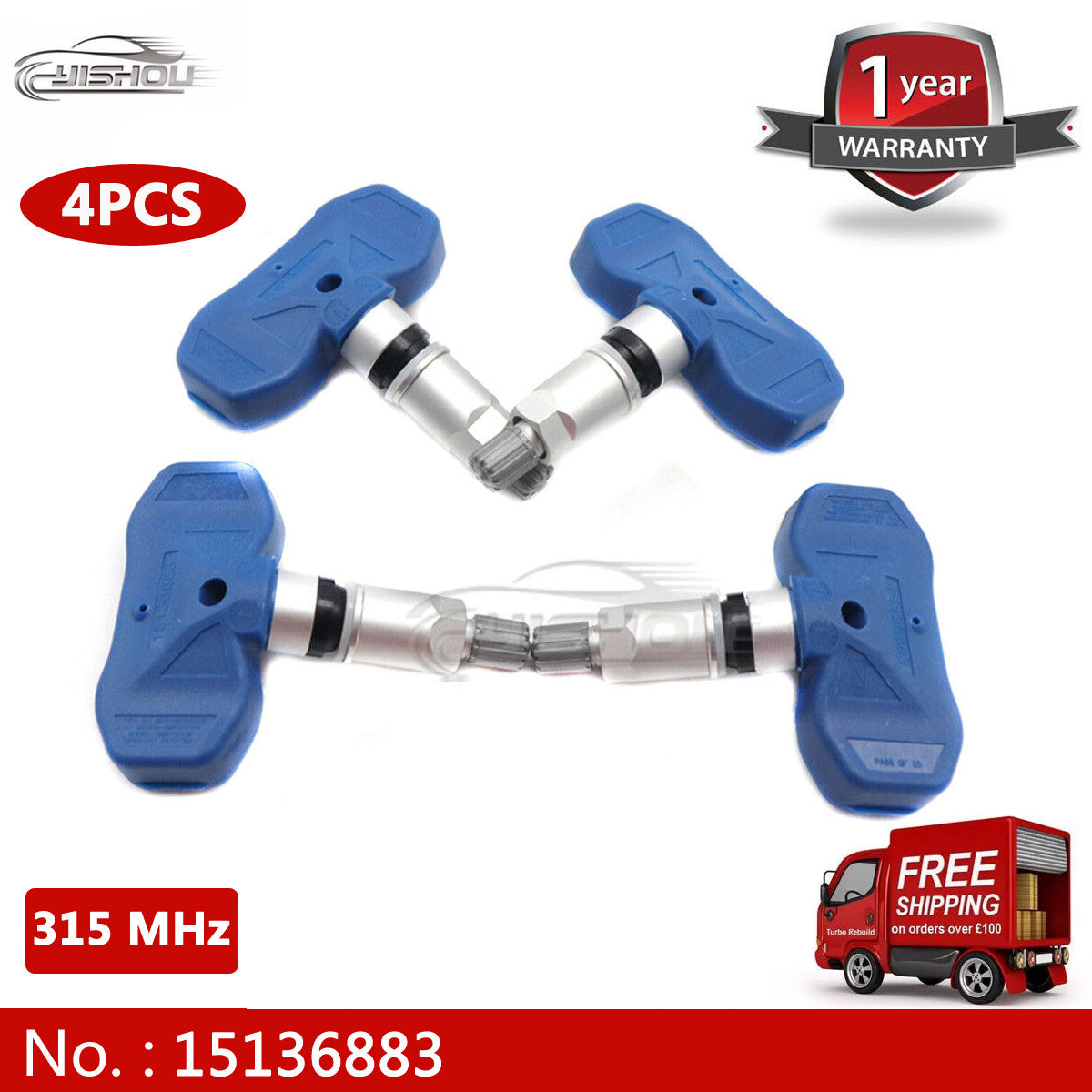 New 4-piece TPMS tire pressure sensor kit for GM 2004 for Chevrolet Silverado Tahoe