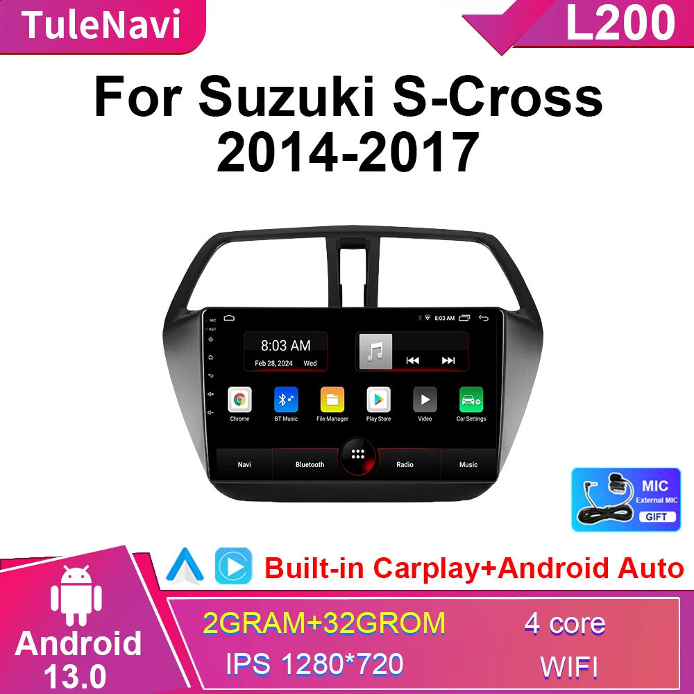 for SUZUKI SX4 2 S Cross 2014-17 Carplay Car Radio Multimedia Player GPS Screen