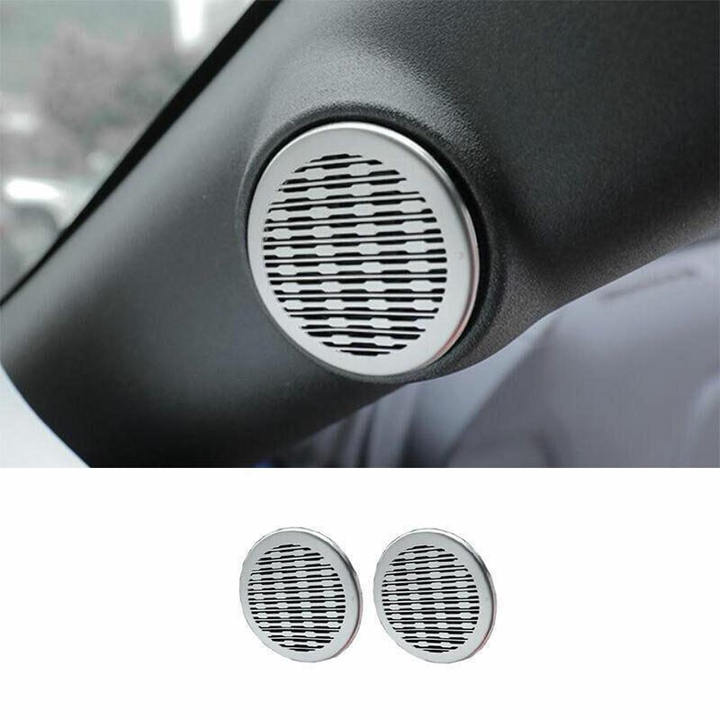 Fit for Ford for Mustang 15-2022 Silver Steel A Pillar Horn Frame Cover Trim 2PCS