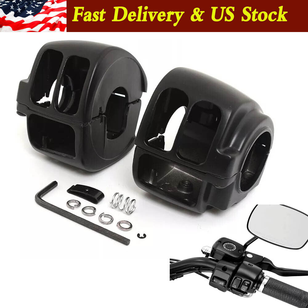 Handlebar Hand Control Switch Housing Cover Cap Black for Harley Sportster XL Q
