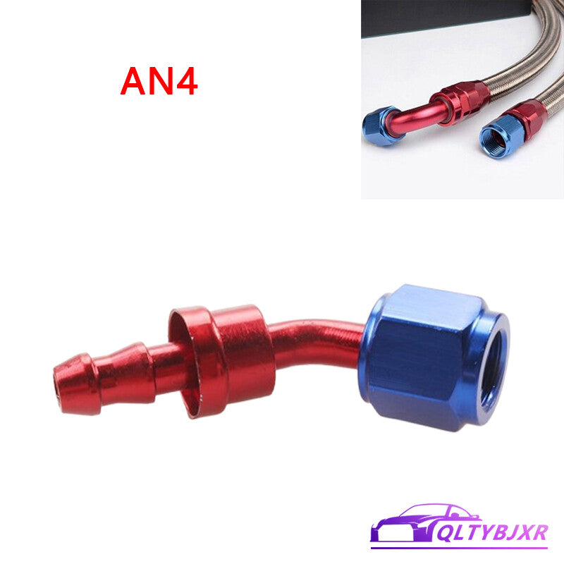 4AN AN4 45Degree Push Lock Hose End Barb Fitting/Adaptor Push-On Hose Fitting