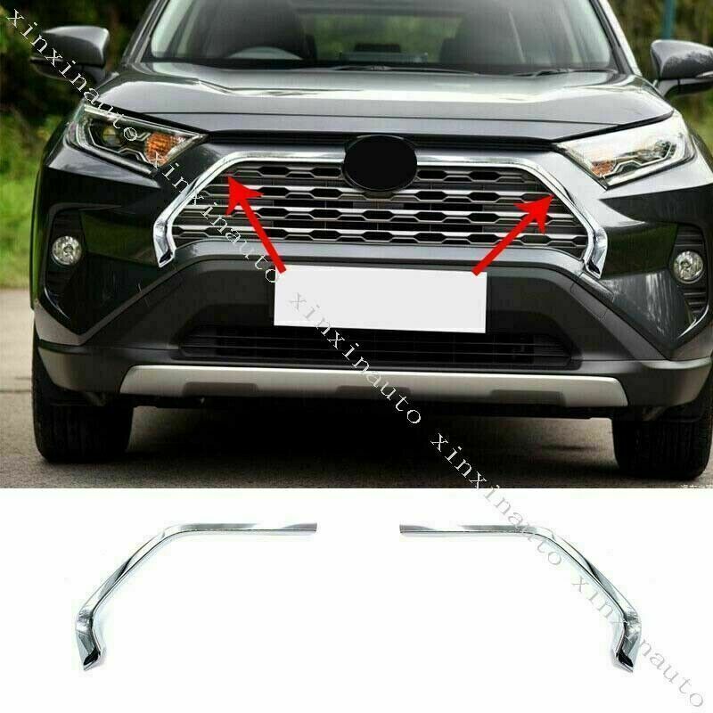 for Toyota RAV4 2019-2023 Chrome Front Center Mesh Grille Grill Strip Cover Trim