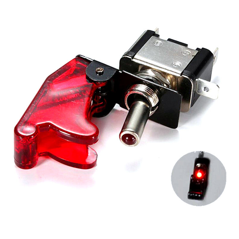 5 x 12V 20A red protective cover LED joystick toggle flick switch SPST on/off truck/ship 2pin- n