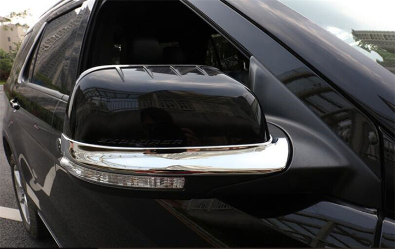 for Ford Explorer 2011-2019 Chrome Outer Side Door Mirror Strips Cover Trim ABS
