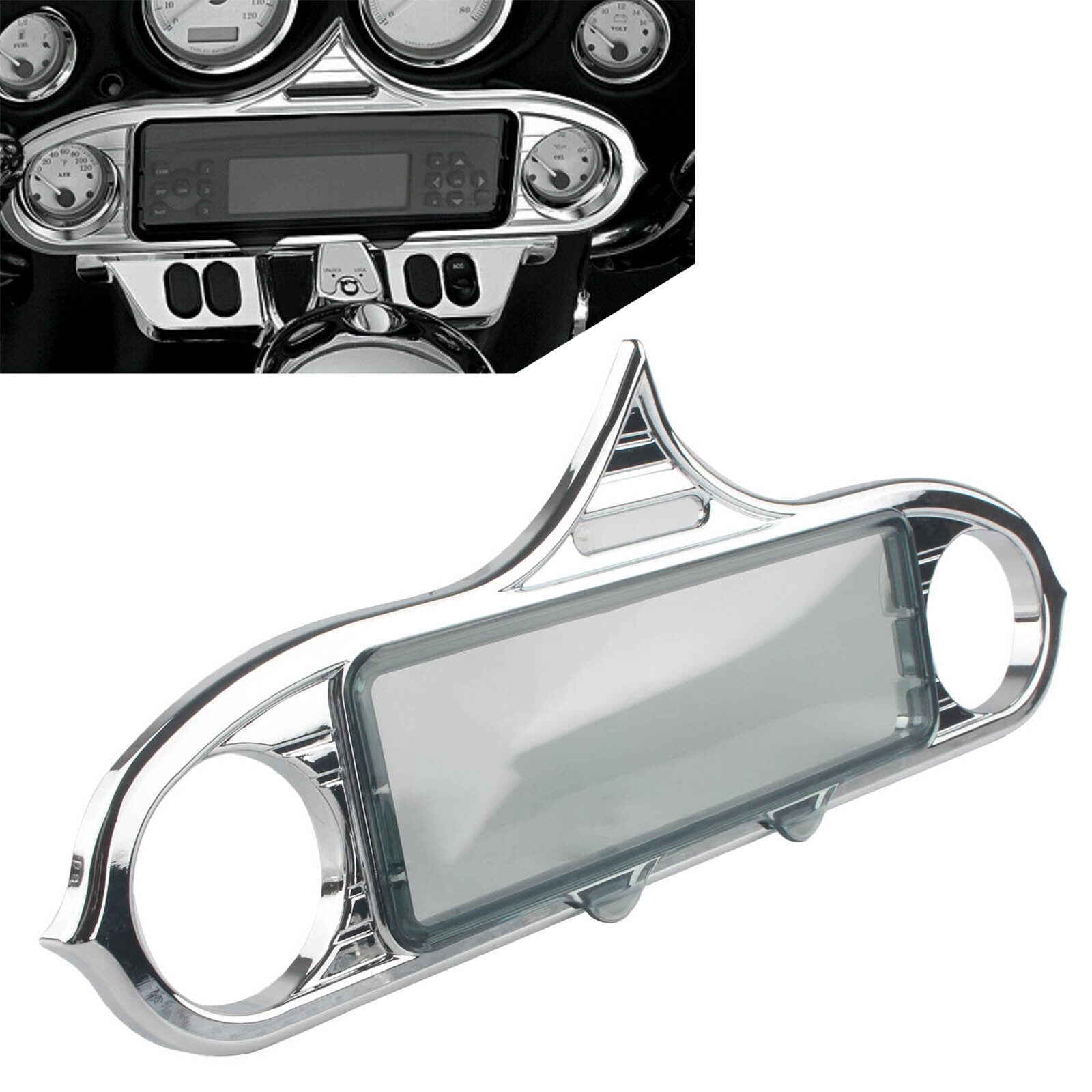Stereo Radio Dash Accent Cover for Harley Electra Street Glide FLHT FLHTCU FLHX Q