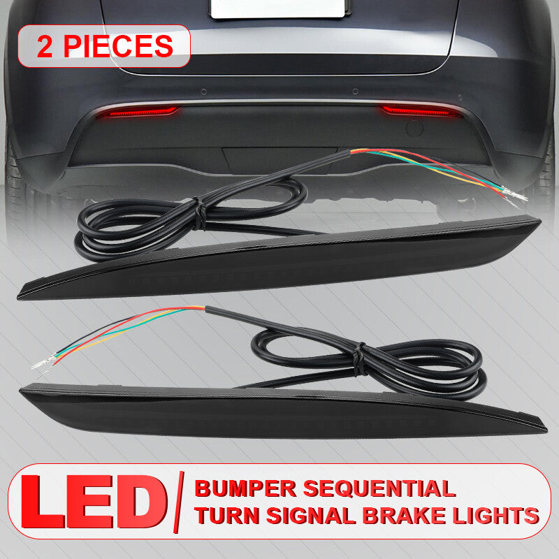 LED Bumper Reflector Tail Brake Turn Signal Lights for Tesla for Model Y 2020-2023
