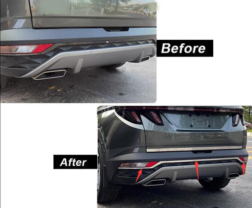 Stainless Chrome Rear Bumper Molding Cover for Hyundai for Tucson 22-2023 Trim 3P B n