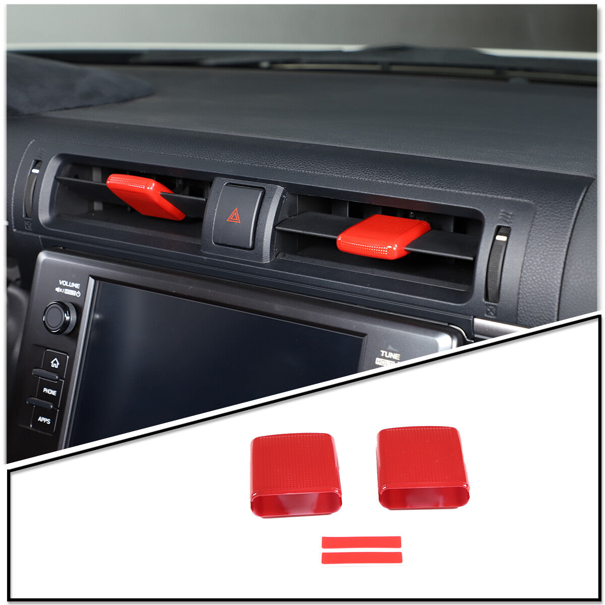 3-Pack Sheet Vent and Headlight Button Ring Cover Trim for Corvette C7 2014-19- v