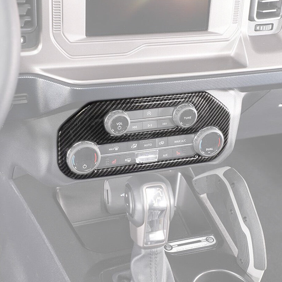 For 2021-2024 Bronco Carbon Fiber Air Conditioning Switch Panel Cover Trim v