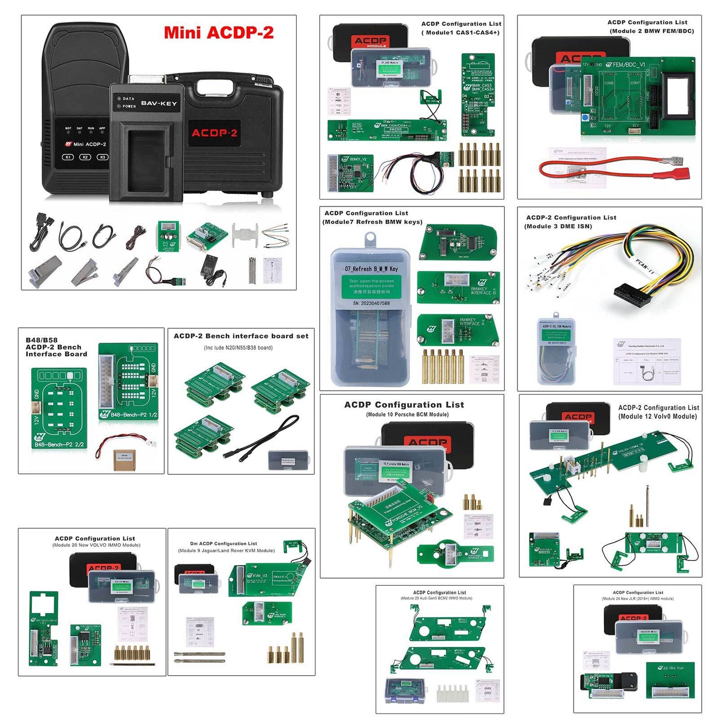 Yanhua ACDP IMMO Package +ACDP Master +Module 1/2/3/7/9/10/12/20 for BMW / for Volvo