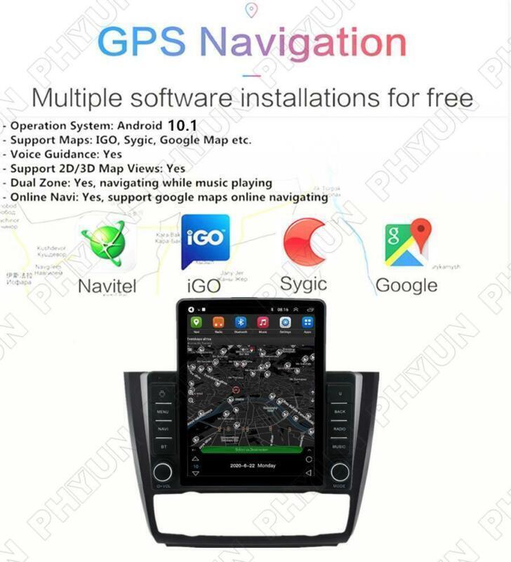 Android Radio 9.5 Stereo GPS Nav WIFI for BMW 1 Series E88 E82 E81 E87 Auto AC