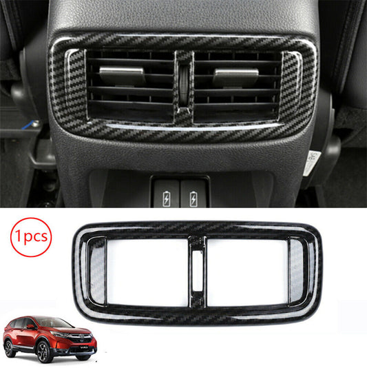 for Honda CR-V 2017-2022 Carbon Fiber Rear Row Air Outlet Vent Frame Cover Trim