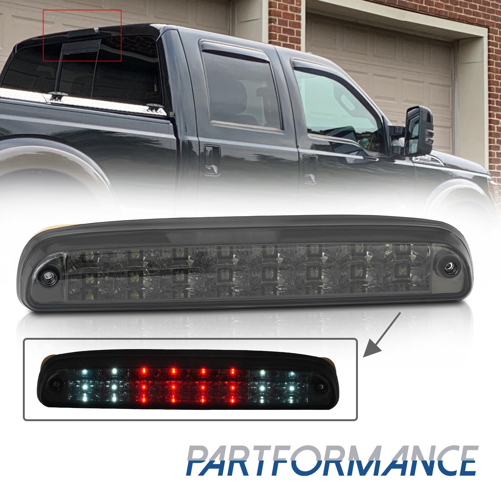 LED third brake light transparent for 1999-2016 for Ford F250 F350 Super Duty Cargo