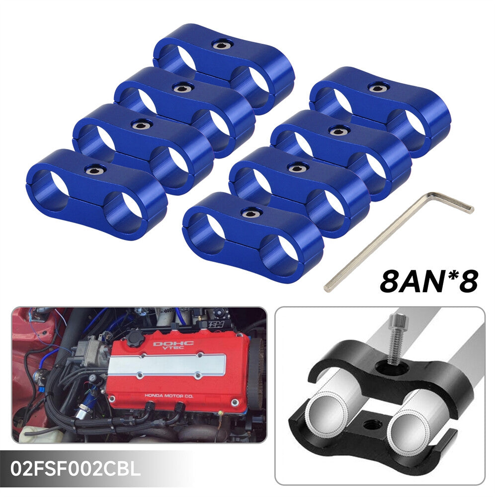 8pcs AN-8 AN8 16MM Braided Hose Separator Clamp Fitting Adapter Bracket BL