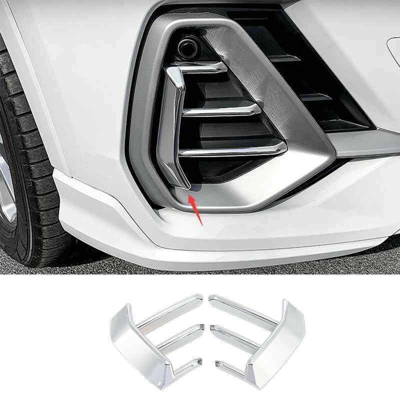 Fit for Audi Q3 2019-2022 Chrome Style Front Bumper Fog Light Lamp Cover Trim 2X