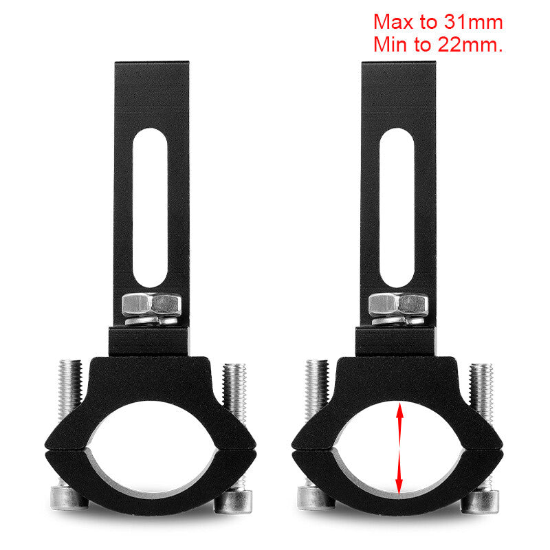 2pcs 22-31mm Motorcycle Spot Headlight Fog Light Fork Mount Clamp Bracket Holder