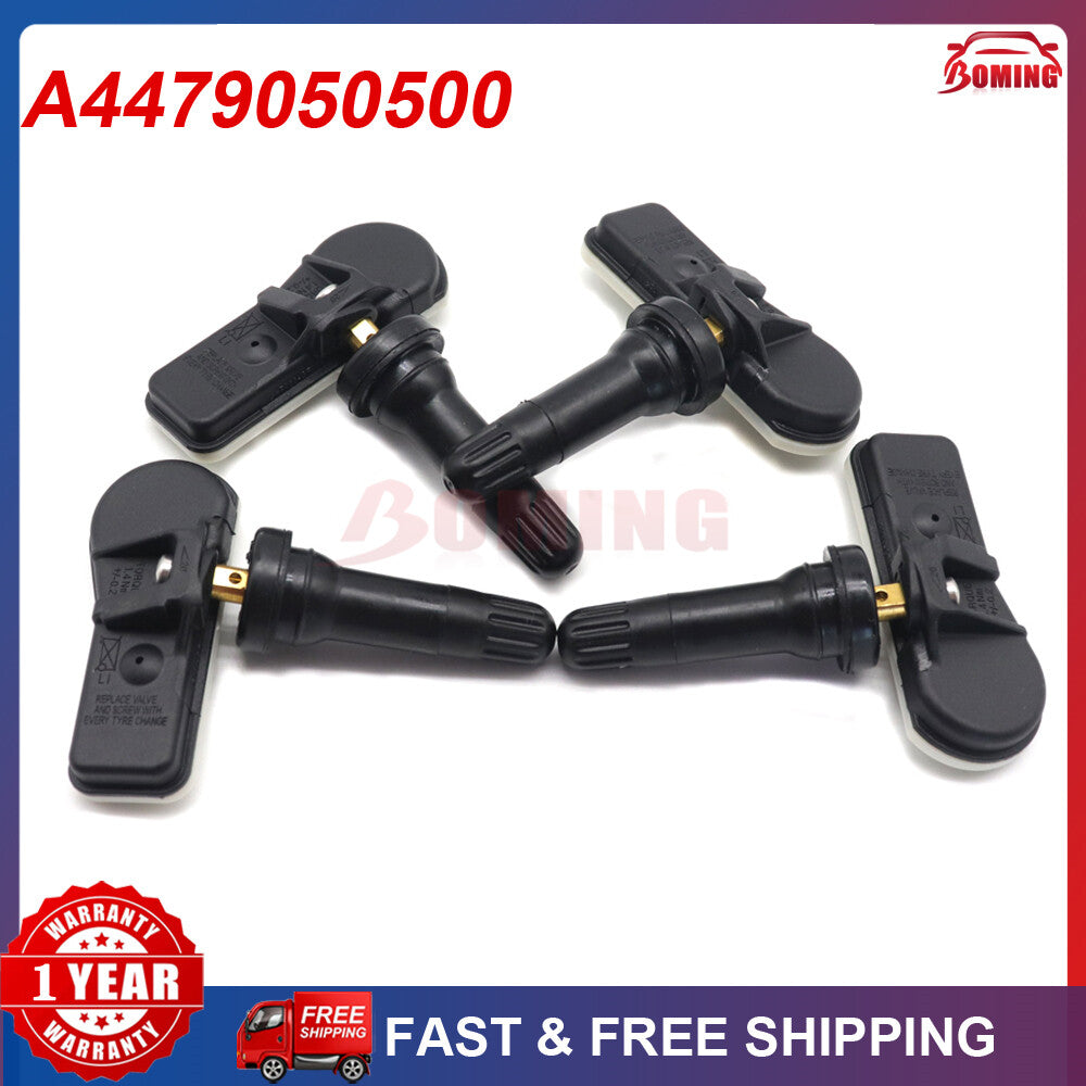 4-pack of new Tire Pressure Sensors (TPMS) A4479050500 for Mercedes-Benz Metris (2016-20)