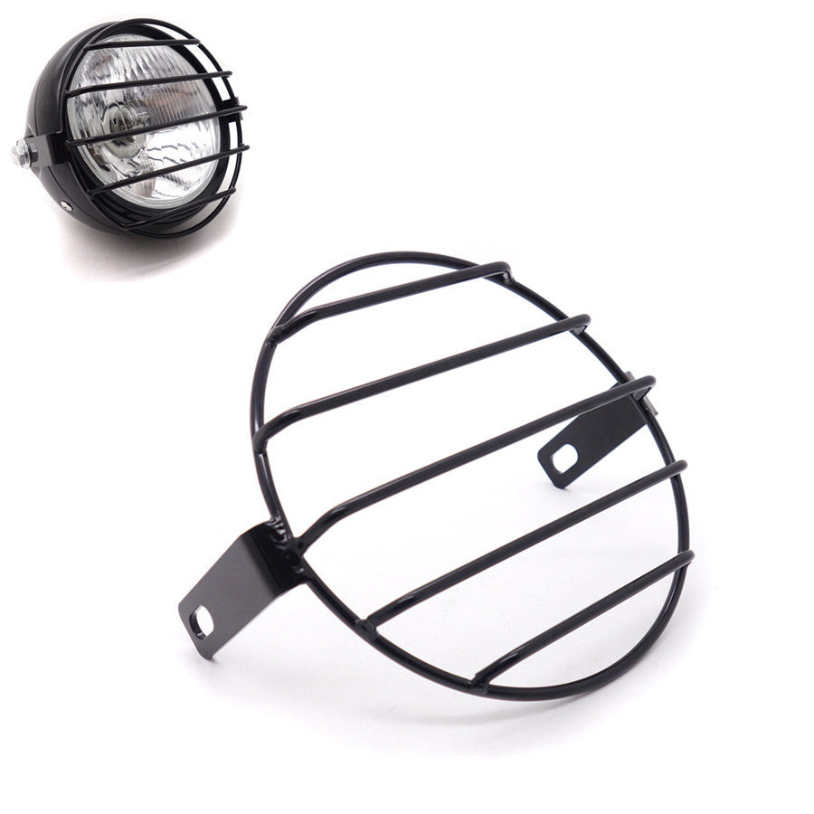 6.25 Retro Metal Motorcycle Grill Side Mount Headlight Cover Mask Cafe Racer Q