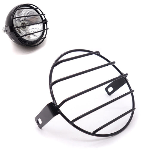 6.25 Retro Metal Motorcycle Grill Side Mount Headlight Cover Mask Cafe Racer Q
